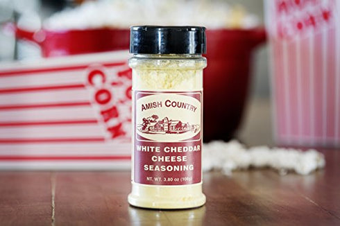 Amish Country Popcorn | White Cheddar Cheese - 3.8 oz Popcorn Seasoning | Old Fashioned, Non-GMO and Gluten Free