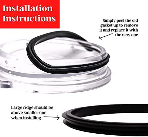 (2 Pack) Replacement Rubber Gaskets Compatible With Yeti Lid Gasket-Seals Fits 20 oz Insulated Stainless Steel Tumblers