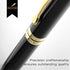 BEILUNER Ballpoint Pens, Stunning Black Chrome Metal Pen with Golden Trim, Best Ball Pen Gift Set for Men & Women, Professional, Executive, Office, Nice Pens-Gift Box with 0.5mm Black Extra Refill
