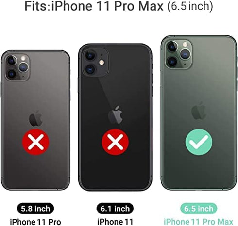 ULAK Compatible with iPhone 11 Pro Max Wallet Case for Women Girls, PU Leather Flip Cover with Card Holder Kickstand Shockproof Protective Purse Case for iPhone 11 Pro Max 6.5 Inch, Rose Gold