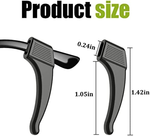 SMARTTOP Anti-Slip Eyeglass Ear Grips Hook Comfortable Silicone Elastic Eyeglasses Temple Tips Sleeve Retainer-For Eyewear Sunglasses Spectacles Glasses,Sports Eyeglasses 14 Pairs (Black)