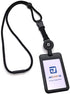 Jineasy ID Breakaway Lanyard Hard Plastic ID Badge Card Holder with Heavy Duty Retractable Badge Reel (Black)