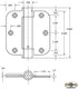 Hinge Outlet Adjustable Spring Hinges, 3.5 Inch with 5/8 Inch Radius in Satin Nickel, Self Closing Hinges, Door Closing Hinges, 2 Pack
