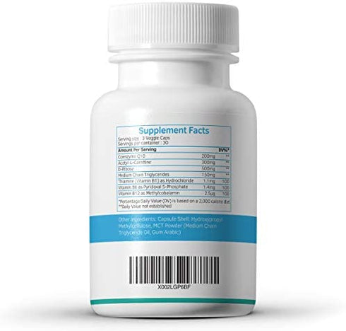 CardioDefence – 90 Capsules – a precise balance of CoQ10, D-Ribose, Acetyl L-Carnitine, B Vitamins and MCT to contribute to the normal function of the heart and reduce tiredness and fatigue