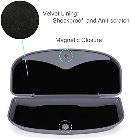 MOSISO Car Visor Sunglasses Case, Universal Automotive ABS Eyeglasses Holder Protective Box Clip Eyewear Hard Shell Storage Organizer with Magnetic Closure and Double Card Clamp, Space Gray