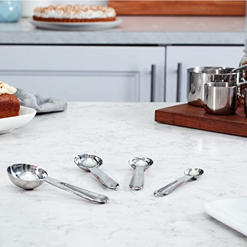 All-Clad 59918 Stainless Steel Measuring Spoon Set, 4-Piece, Silver