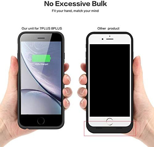 Battery Case for iPhone 8 Plus/7 Plus/6 Plus/6s Plus,8500mAh Portable Protective Charging Case Extended Rechargeable Battery Pack Charger Case Compatible with iPhone 7Plus/8 Plus/6P/6s Plus (5.5 inch)