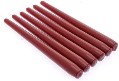 BOLSIUS 10 Pack Unscented 10 Inch Dark Red Household Taper Candles - 7.5 Hour Burning Time - Premium European Quality - Smokeless Dripless Taper Candlesticks - Perfect for Church, Party, and Everyday