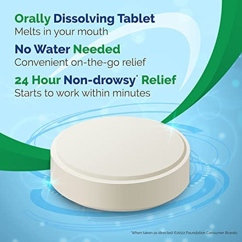 Alavert Allergy 24 Hour Relief, Citrus Burst Flavor, Orally Disintegrating Allergy Tablets, Non-drowsy Antihistamine, Loratadine 10mg, 18 Count