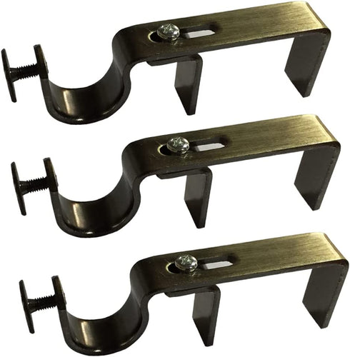 NONO Bracket - Outside Mounted Blinds Curtain Rod Bracket Attachment (Brass Set of 3)