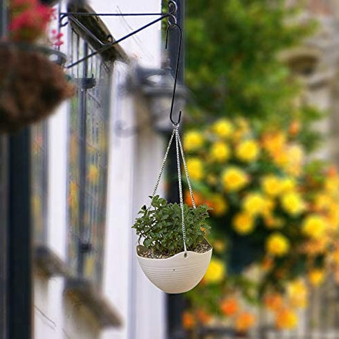 FEED GARDEN 12 Inch Metal Hanging S Hooks, 6 Pack Rust Resistant Tree Branch Hook for Outdoor Bird Feeders and Houses, Planters, Lanterns, 1/5 Inch Diameter