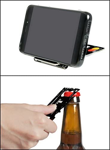 Pocket Tool Wallet - 46 in 1 Multitool Credit Card Size - Cash Clip - Multi Purpose Tool Card (Black)