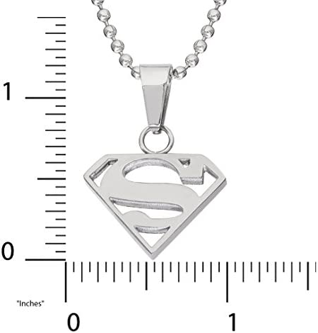 DC Comics Superman Jewelry for Women Stainless Steel Cutout Logo Pendant Necklace