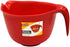 Glad Mixing Bowl with Handle – 3 Quart | Heavy Duty Plastic with Pour Spout and Non-Slip Base | Dishwasher Safe Kitchen Supplies for Cooking and Baking, Red