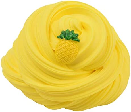 4 Pack Butter Slime Kit with Blue Stitch, Peach, Pineapple and Mint Charms, Scented DIY Slime Supplies for Girls and Boys, Stress Relief Toy for Kids Education, Party Favor, Gift and Birthday