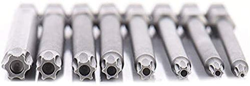 8pcs 6 Inch (150mm) Length 1/4 Inch Hex Shank Torx Head Screw Driver Bit Set Security Tamp er Proof Star 6 Point Screwdriver Kit Tools T8/T10/T15/T20/T25/T27/T30/T40