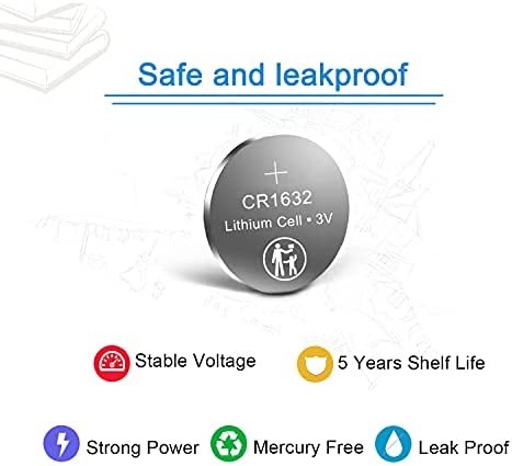 SURPOWER CR1632 3V Lithium Battery CR 1632-10 Pack?5-Year Warranty?