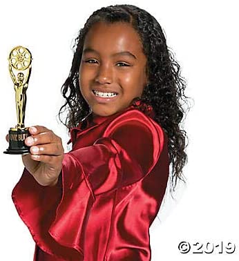 Fun Express - Movie Buff Gold Trophy - 1dz - Stationery - Awards - Trophies & Awards - 12 Pieces