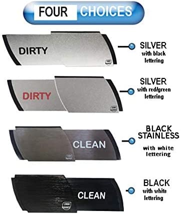 Premium Metal Dishwasher Magnet Clean Dirty Sign | ONLY Black #1 Indicator - Best Kitchen Gadgets Dishwashers - Home Office Organization, Padded Magnets or 3M Tabs (Metal - Black)