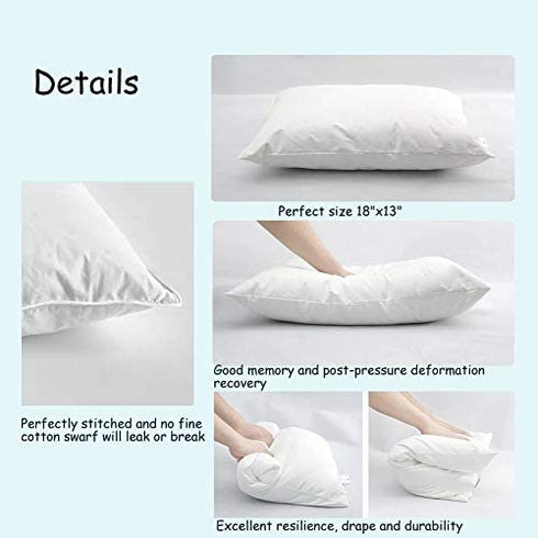 Aisawate Toddler Pillow with Pillowcase - Soft Organic Cotton Bed Pillows for Sleeping - 13X18 Small Kids Pillow for Travel, Crib, Bed Set- White Pillows - Machine and Hypoallergenic