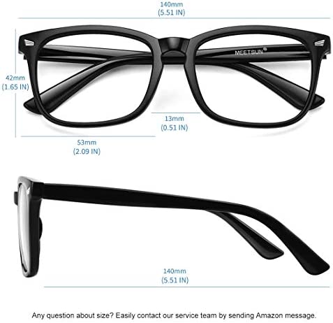 MEETSUN Blue Light Blocking Glasses, Anti Eye Strain Headache (Sleep Better),Computer Glasses UV400 Transparent Lens