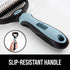 Gorilla Grip Stainless Steel Pet Grooming Rake, Comfort Handle, Dematting and Deshedding Dog Brush, Prevent Mats and Tangles, 2 Sided Cats and Dogs Hair Comb, Groom Short Long Undercoat Fur, Blue