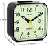 Tinload Night Light Analog Alarm Clock Silent Non Ticking, Ascending Beep Sounds, Snooze, Manual Light, Battery Operated,Small (Black)