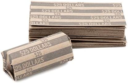 Sacagawea Dollar Coin Wrappers, 100 Flat Striped Coin Wrappers