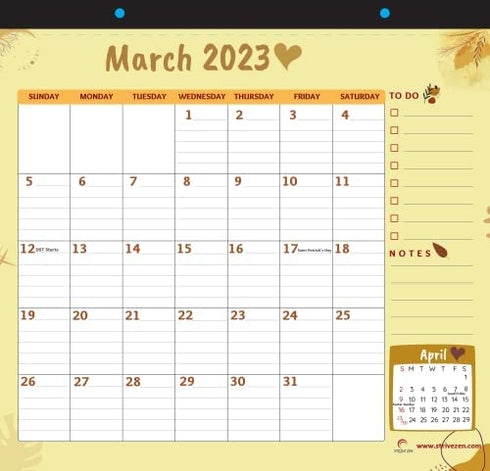Magnet Calendar for Refrigerator 2023-2024 by STRIVE ZEN, January 2023 - December 2024, Fridge, Monthly Magnetic Planner, Paper, Tear Off, Schedule Weeks, Days, 10x10 Inches, 24 Months