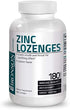 Bronson Zinc Lozenges Antioxidant & Immune Support Supplement Lemon Flavored, 180 Chewable Tablets