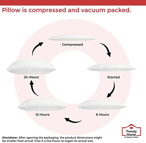 Trendy Home 12x20 Non Woven Premium Stuffer for Home & Office Pillow Stuffer, Decorative Throw Pillow Insert (White, Standard Size)