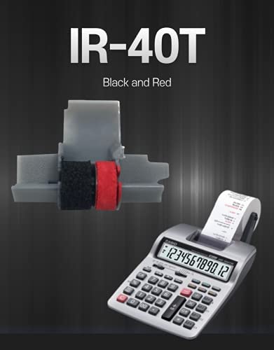 Pokanic IR-40T, IR40T Black and Red Ink Roller Ribbon Cartridge Replacement Compatible with Canon P23-DH V, Casio HR-100TM, HR-150TM, Sharp EL-1750V, EL-1801V, Citizen CP-13 Calculator (6 Pack)