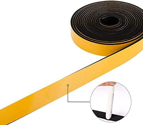 Foam Weather Stripping-2 Rolls, 1 Inch Wide X 3/4 Inch Thick, Insulation Foam Strips with Adhesive for Door,Automotive,Air Conditioner Seal, Total 13 Feet Long (6.5ft x 2 Rolls)