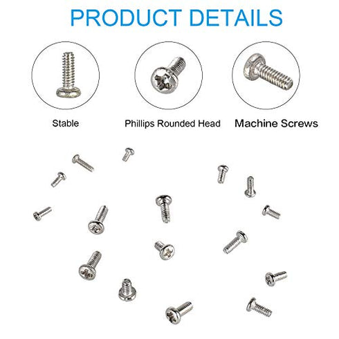 HanTof 800pcs M1/M1.2/M1.4/M1.6/M1.7 Tiny Screws for Electronics, Very Small Phillips Pan Head Machine Screws, Micro screws, Mini Screws Assortment Kit for Electronic Repair,Nickel-Plated Carbon Steel