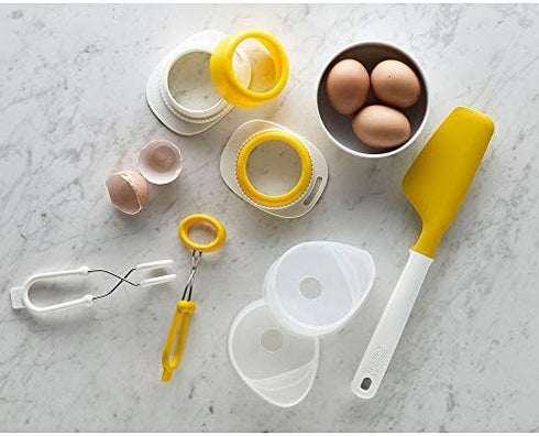 Joseph Joseph Elevate Egg Spatula with Integrated Tool Rest, One-size, White/Yellow