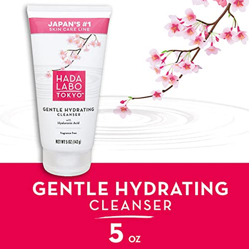 Hada Labo Tokyo Gentle Hydrating Foaming Facial Cleanser Tube, Unscented 5 Ounce