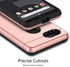 Teelevo Wallet Case for Google Pixel 3, Dual Layer Case with Card Slot Holder and Integrated Kickstand for Google Pixel 3 - Rose Gold
