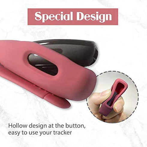 HSWAI 3-Pack Clips Replacement for Fitbit Inspire 2/Fitbit Inspire 3, Soft Comfortable Silicone Clip 360°Protection Holder Accessory Compatible with Fibit Inspire 2/3?Official Red/Blue/Purple