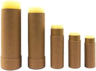 Healthcom 10 Pcs 1 Oz Paperboard Lip Balm Tubes Cardboard Lipstick Tube Kraft Paper Empty Refillable Lip Gloss Containers Chapstick Container Round Paper Solid Perfume Tube for DIY Cosmetic Lotions Deodorant,Brown
