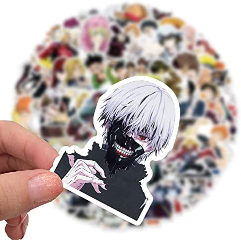 100 Pcs Anime Mixed Stickers, Classic Anime Stickers for Kids Teens Waterproof Vinyl Stickers for Water Bottles Laptop Computer Skateboard Notebook Decals