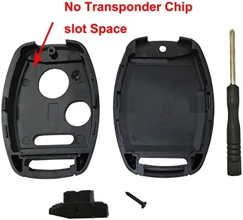 Key Fob Shell Case Fit for Honda Accord Crosstour Civic Odyssey CR-V CR-Z Fit Keyless Entry Remote Key Housing Replacement with Screwdriver (Black)