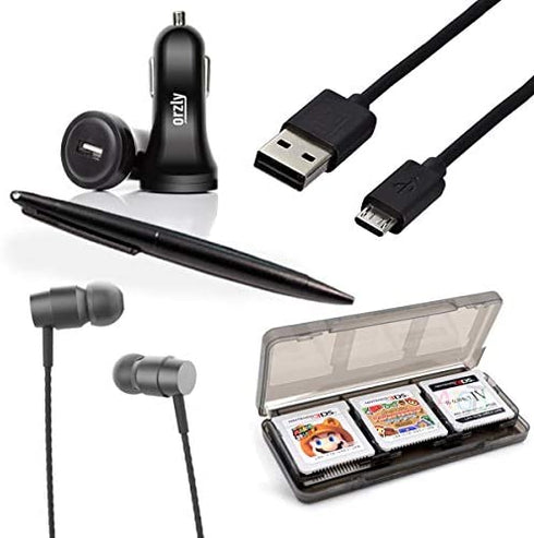Orzly 2DSXL Accessories, Ultimate Starter Pack for New Nintendo 2DS XL (Bundle Includes: Car Charger/USB Charging Cable/Console Case/Cartridge Cases & More. (See Full Description for Details)