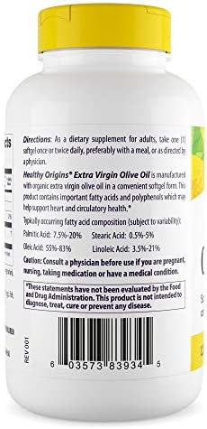 Healthy Origins Extra Virgin Olive Oil Softgels, 120 Count