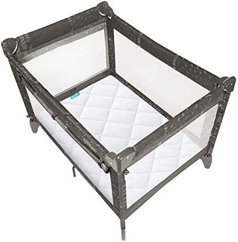 Zippered Mini Crib Mattress Protector,Waterproof Playard Mattress Encasement, Breathable and Absorbent, 6 Sides Fully Encased Pack N Play Mattress Cover.