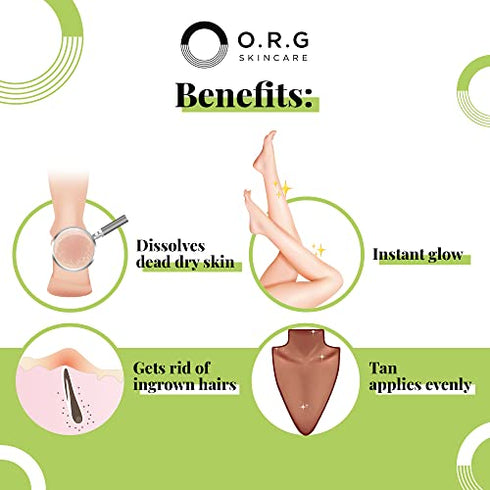 ORG Body Scrub Deep Gel Exfoliator for Glowing and Smooth Skin - Korean Exfoliating Peel Skincare - Natural Cruelty Free Formulation for Sensitive Skin 6oz
