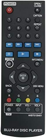 AKB75135401 Replacement Remote Control Applicable for LG UBK80 UP870 UP875 BPM35 BP175 Ultra HD Blu-ray Disc Player