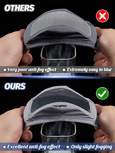 Upgraded Anti-fog 6pcs Cotton Face Covering with Clear Window- Mouth Guard Reusable Unisex Mouth Face Covers Outdoor Facial Protection Visible Expression for The Deaf and Hard of Hearing (Black,Navy &Grey)