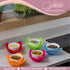 SHILA Bowl Cozy, Multicolor Set of 5 Microwave-Safe Hot Bowl Holders to Keep Your Hands Cool and Your Food Warm, Polyester & Sponge Heat Resistant Dish Pads for Soup, Rice and Pasta Bowls