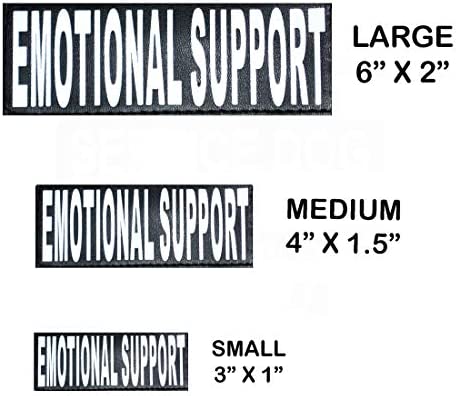 Doggie Stylz Set of 2 Reflective Emotional Support Removable Patches with Hook Backing for Working Dog Harnesses & Vests. Durable and Interchangeable - Comes in 3 Sizes Small, Medium and Large