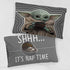 Jay Franco Star Wars The Mandalorian Coffee 1 Pack Pillowcase - Double-Sided Kids Super Soft Bedding - Features The Child Baby Yoda Grogu (Official Star Wars Product)